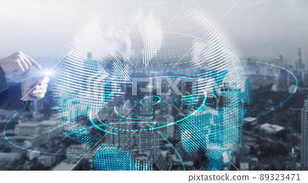 3D Planet Mixed Media P. Young businessman in office 89323471
