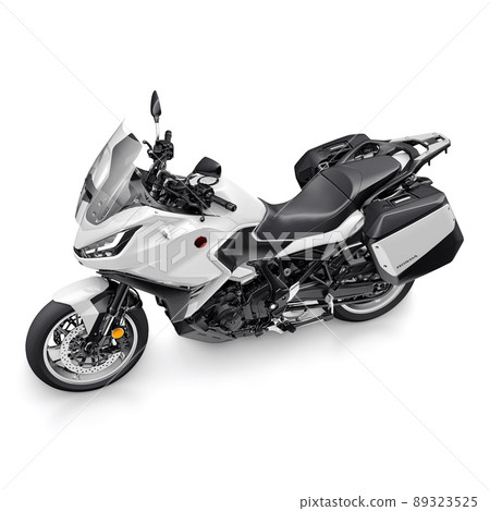 Tokyo, Japan. April 29, 2022: Honda NT1100. A black and white motorcycle on a white isolated background. 3d illustration 89323525