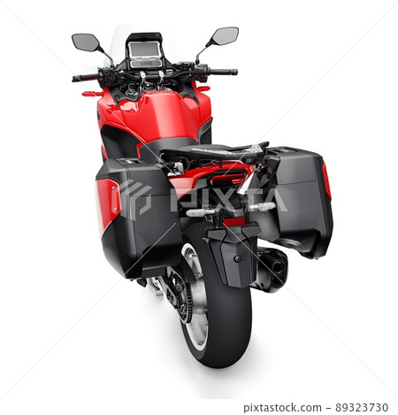 Tokyo, Japan. April 29, 2022: Honda NT1100. Red motorcycle on a white background, designed for convenient urban movement. 3d illustration 89323730