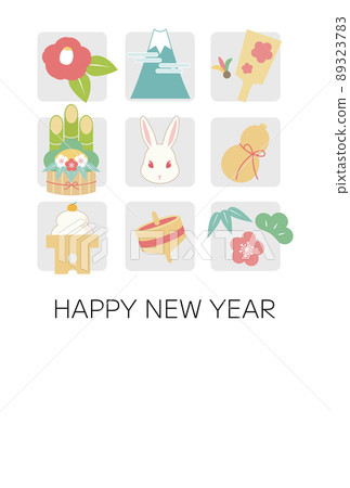 2023 New Year's card design Lucky Japanese pattern pastel color 2023 New Year's card design Lucky Japanese pattern pastel color 89323783
