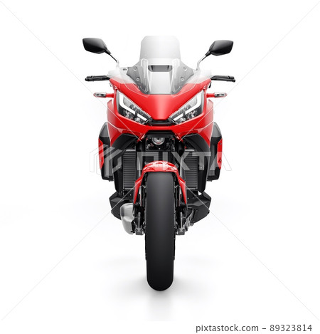Tokyo, Japan. April 29, 2022: Honda NT1100. Red motorcycle on a white background, designed for convenient urban movement. 3d illustration 89323814