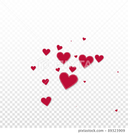 Red heart love confettis. Valentine's day explosion fabulous background. Falling stitched paper hearts confetti on transparent background. Comely vector illustration. Red heart love confettis. Valentine's day explosion fabulous background. Falling stitched paper hearts confetti on transparent background. Comely vector illustration. 89323909