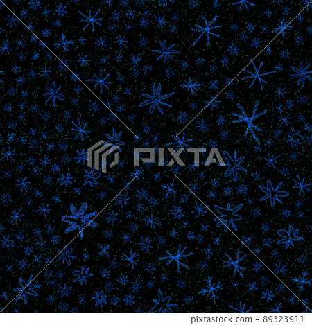 Hand Drawn Snowflakes Christmas Seamless Pattern. Subtle Flying Snow Flakes on chalk snowflakes Background. Actual chalk handdrawn snow overlay. Exceptional holiday season decoration. 89323911