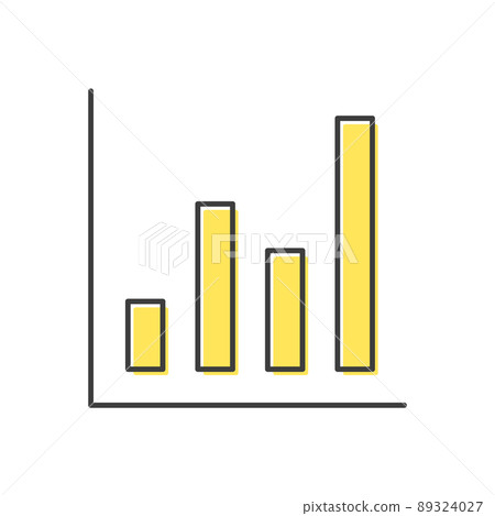Yellow bar graph that rises while fluctuating-Image material that increases, is in good shape, and fluctuates Yellow bar graph that rises while fluctuating-Image material that increases, is in good shape, and fluctuates 89324027