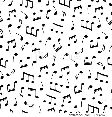Music note doodle drawn pattern 89326206