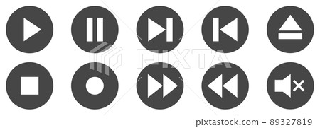 Icons for playing and recording music and video 89327819