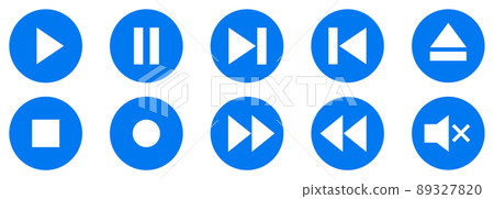 Icons for playing and recording music and video 89327820