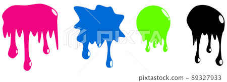 Illustration with colorful paint dripping 89327933