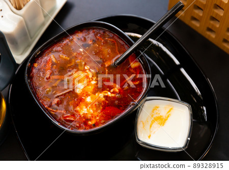 National dish of Russian cuisine is Solyanka soup National dish of Russian cuisine is Solyanka soup 89328915