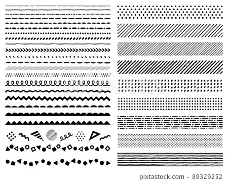 Hand-painted line set - Stock Illustration [89329252] - PIXTA