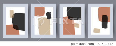 Printable wall art vector poster set. 89329742