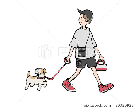 和狗一起散步 89329923