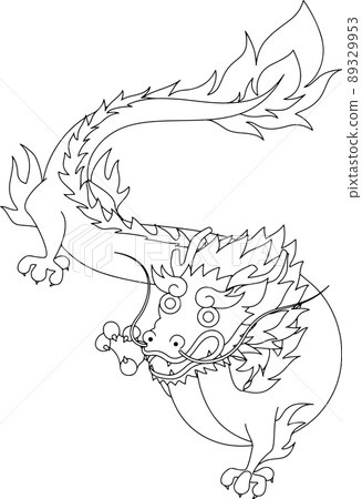 中國龍 空白線條填塞畫 89329953