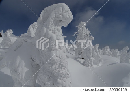 [山形縣]藏王的冰天藍/白雪山雪景 89330139