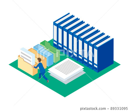 A man who is busy organizing documents A man who is busy organizing documents 89331095