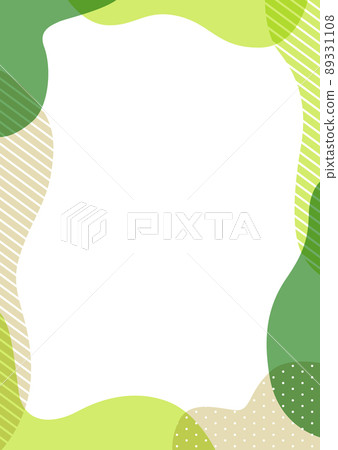 Green wave frame illustration material 89331108