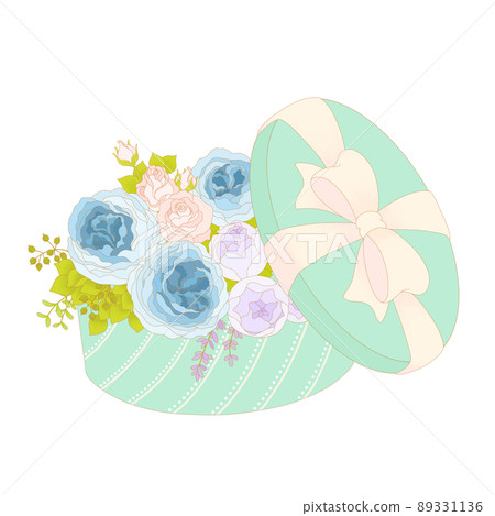 Blue rose flower box 89331136