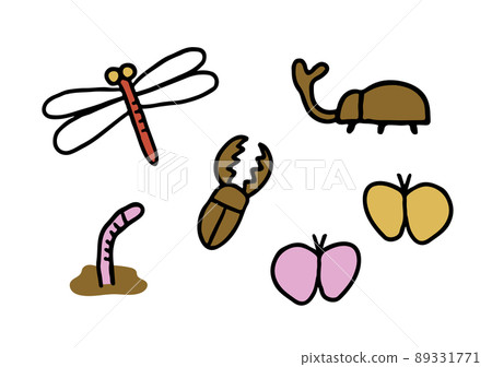 Vector illustration set of various insects Scandinavian style Vector illustration set of various insects Scandinavian style 89331771