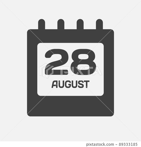 Icon day date 28 August, template calendar page - Stock Illustration ...