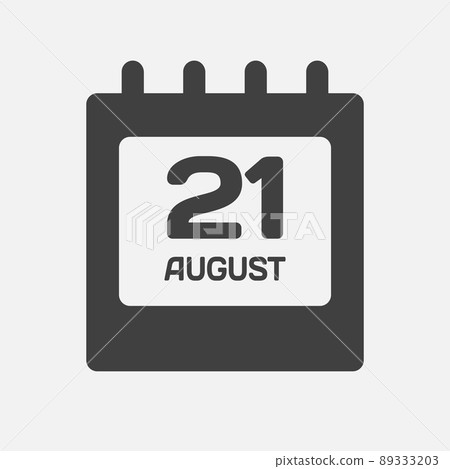 Icon day date 21 August, template calendar page - Stock Illustration ...