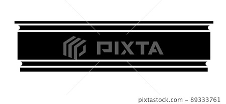 Black color molding plastic styrofoam or wood baseboard simple icon isolated on white background. Black color molding plastic styrofoam or wood baseboard simple icon isolated on white background. 89333761
