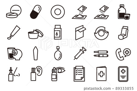 Medical medicine icon set 89333855