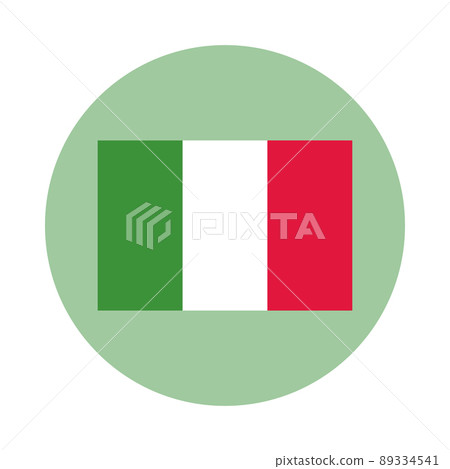 圓形圓圈中的意大利國旗圖標 89334541