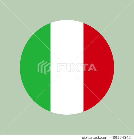 圓形意大利國旗綠色背景 89334543