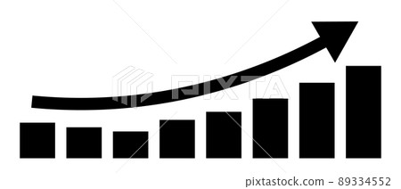 Bar graph silhouette icon wide 89334552