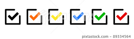 Checkbox icon set. Colorful icon. 89334564