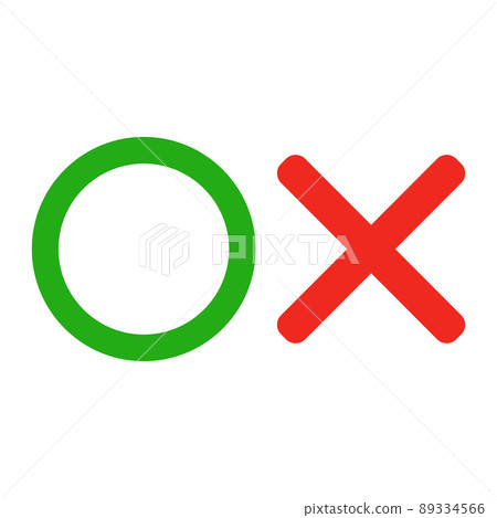 Icon set of correct and incorrect marks. Round and cross. 89334566