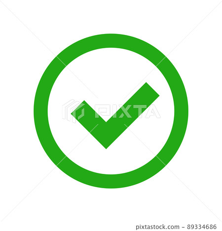 簡單的複選標記綠色 簡單的複選標記綠色 89334686