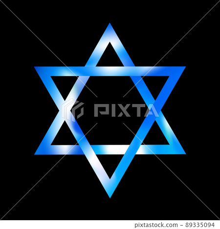 Sky color Sacred Star of David vector symbol. Shield of david. Magen illustration, icon Sky color Sacred Star of David vector symbol. Shield of david. Magen illustration, icon 89335094