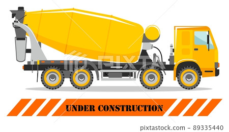 Concrete mixer. Detailed illustration of heavy construction machines and equipment. Vector illustration. Concrete mixer. Detailed illustration of heavy construction machines and equipment. Vector illustration. 89335440