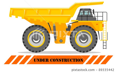 Off-highway truck. Heavy mining machine and construction equipment. Vector illustration. 89335442