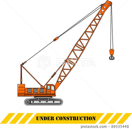 Crane. Heavy construction machines. Vector illustration Crane. Heavy construction machines. Vector illustration 89335448