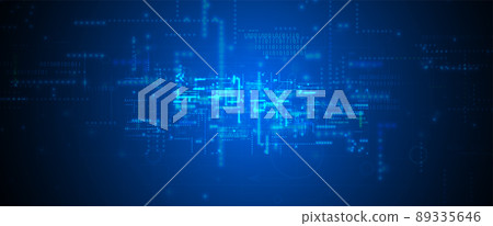 Quantum processing. Deep learning artificial intelligence. Future new technology for business or science presentation Quantum processing. Deep learning artificial intelligence. Future new technology for business or science presentation 89335646