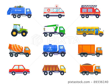 set with public and freight transport. set with public and freight transport. 89336140