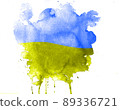 Watercolor texture of stains in color of Ukrainian flag 89336721