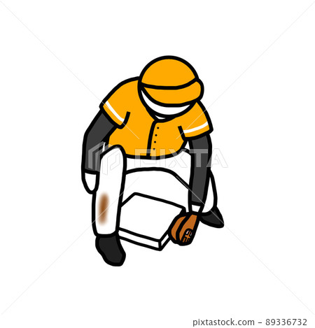 球員(第二、矮或第三)接觸賽跑者的插圖 球員(第二、矮或第三)接觸賽跑者的插圖 89336732