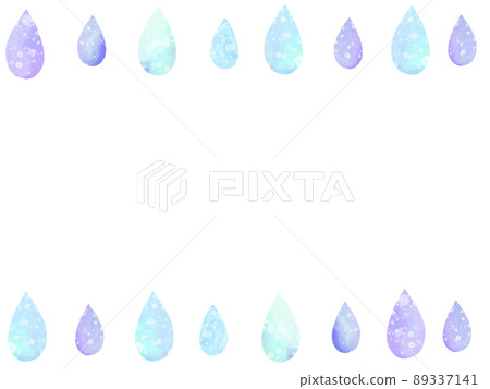 Watercolor frame background of drops 89337141