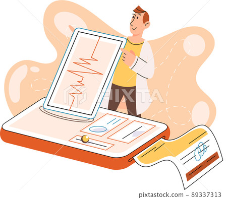 Online medical services mobile application, consultation and prescription medicine, diagnostics metaphor, e-health 89337313