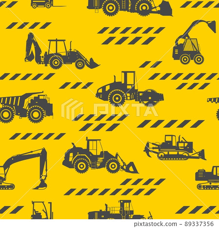 Heavy construction machines seamless pattern 89337356