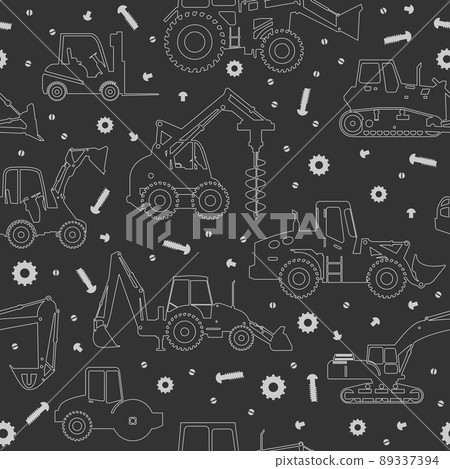 Heavy construction machines seamless background Heavy construction machines seamless background 89337394