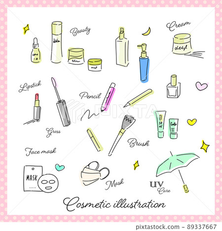 成人可愛化妝品手繪插圖集 89337667