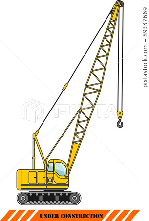 Crane. Heavy construction machines. Vector illustration Crane. Heavy construction machines. Vector illustration 89337669