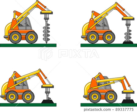 Drilling equipment. Heavy construction machines. Vector illustration Drilling equipment. Heavy construction machines. Vector illustration 89337775