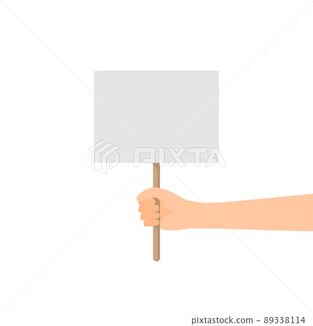 Hand holding blank placard. Demonstration and... - Stock Illustration ...