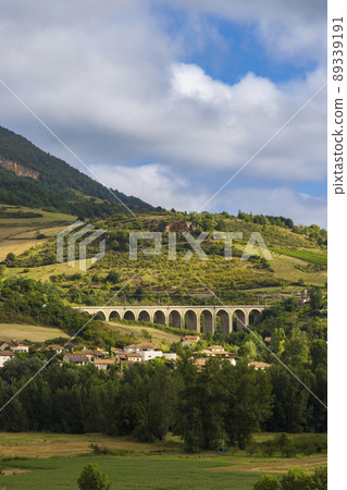 Landscape  near Compeyre, Midi-Pyrenees, Departement Aveyron, France 89339191