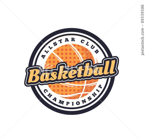 Basketball ball all star badge logo Royalty Free Vector